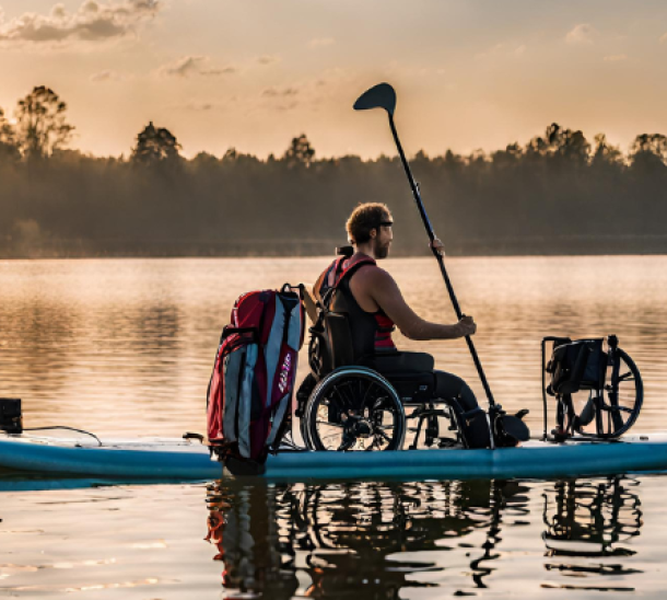 Beispiel Bild von inklusives SUP mit Rollstuhl