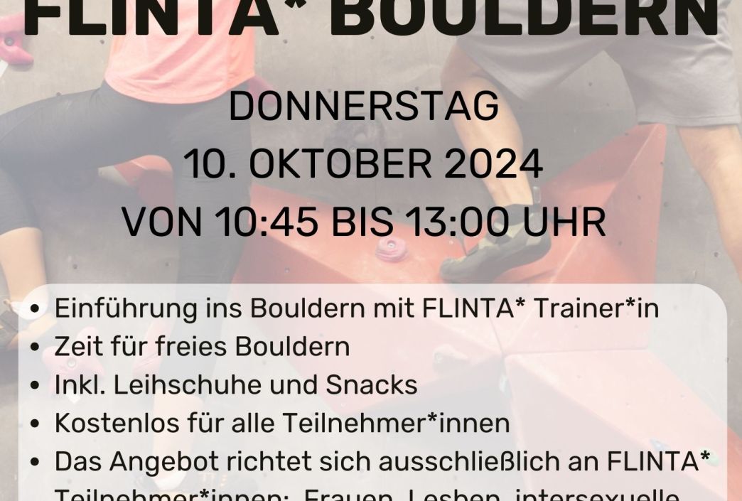 Flyer SIB Bouldern FLINTA