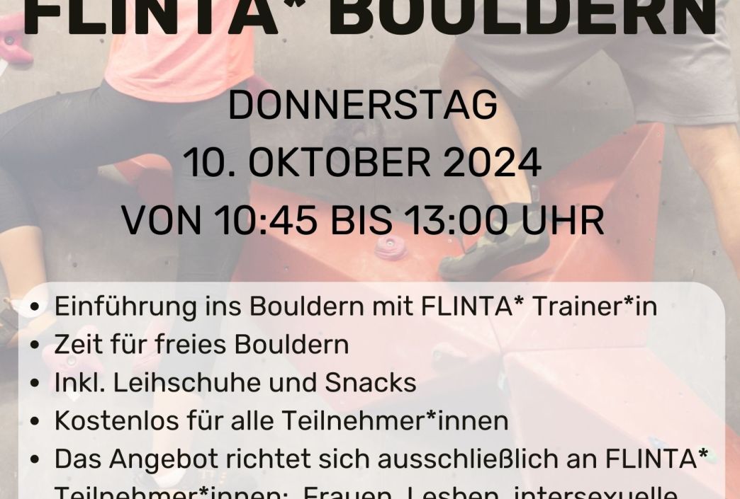 Flyer SIB Bouldern FLINTA