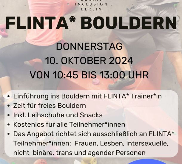 Flyer SIB Bouldern FLINTA