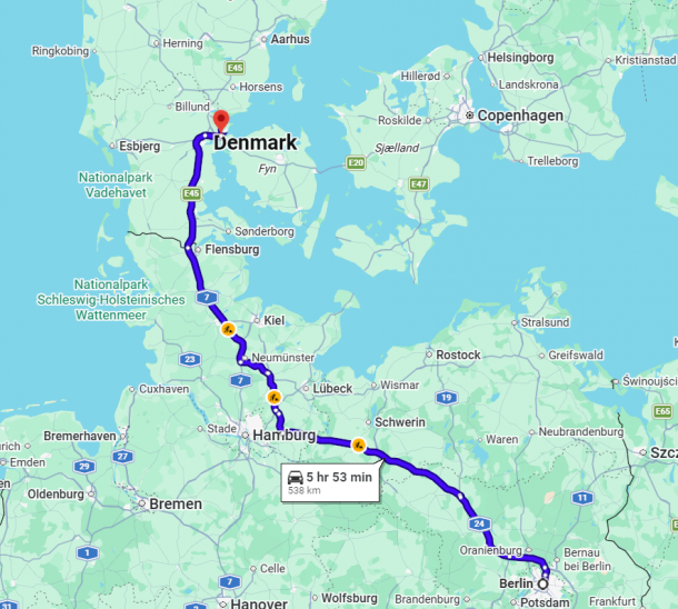 google maps sib sommerreise 2026 nach fredericia dänemark