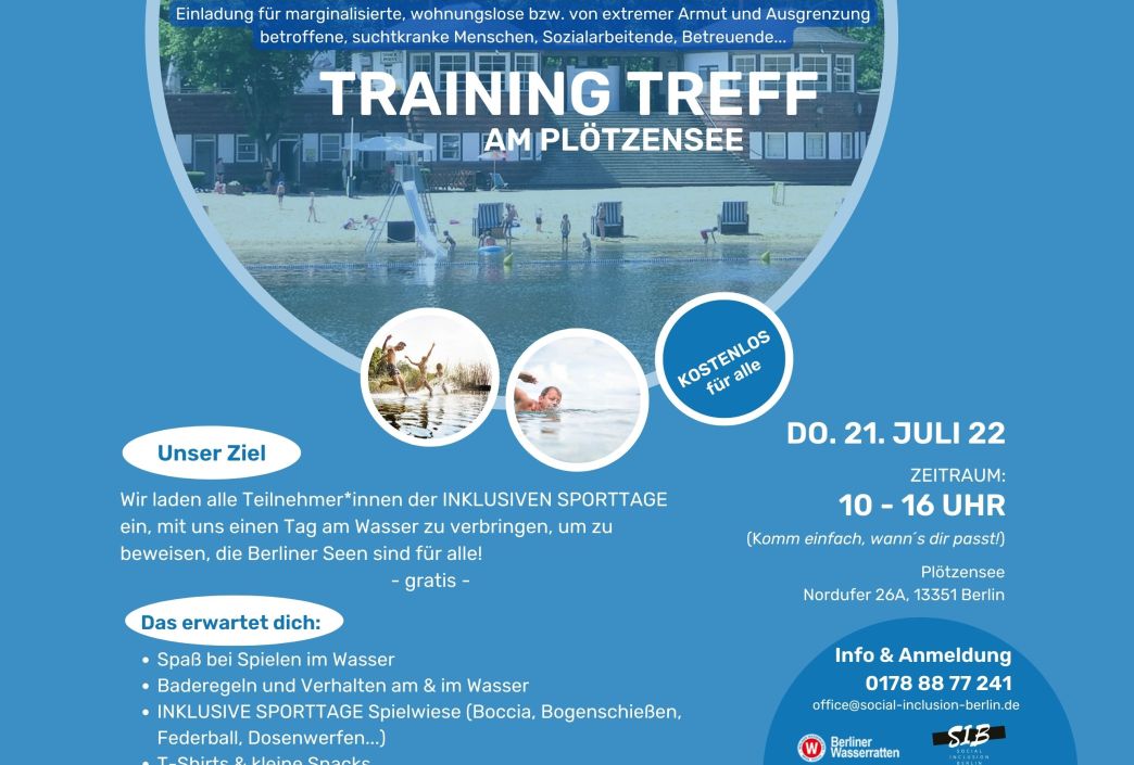 training treff plötzensee Berliner Wasserratten und social inclusion berlin e.V.