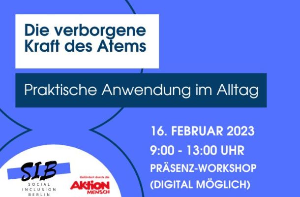 Workshop Teaser Die verborgene Kraft des Atems Social Inclusion Berlin